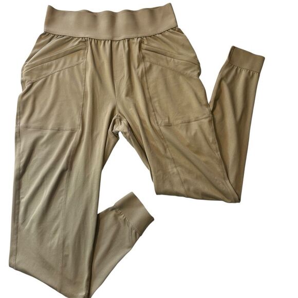Free People Movement Tan high waisted pull on Joggers slim fit athletic pant sm - Picture 1 of 8